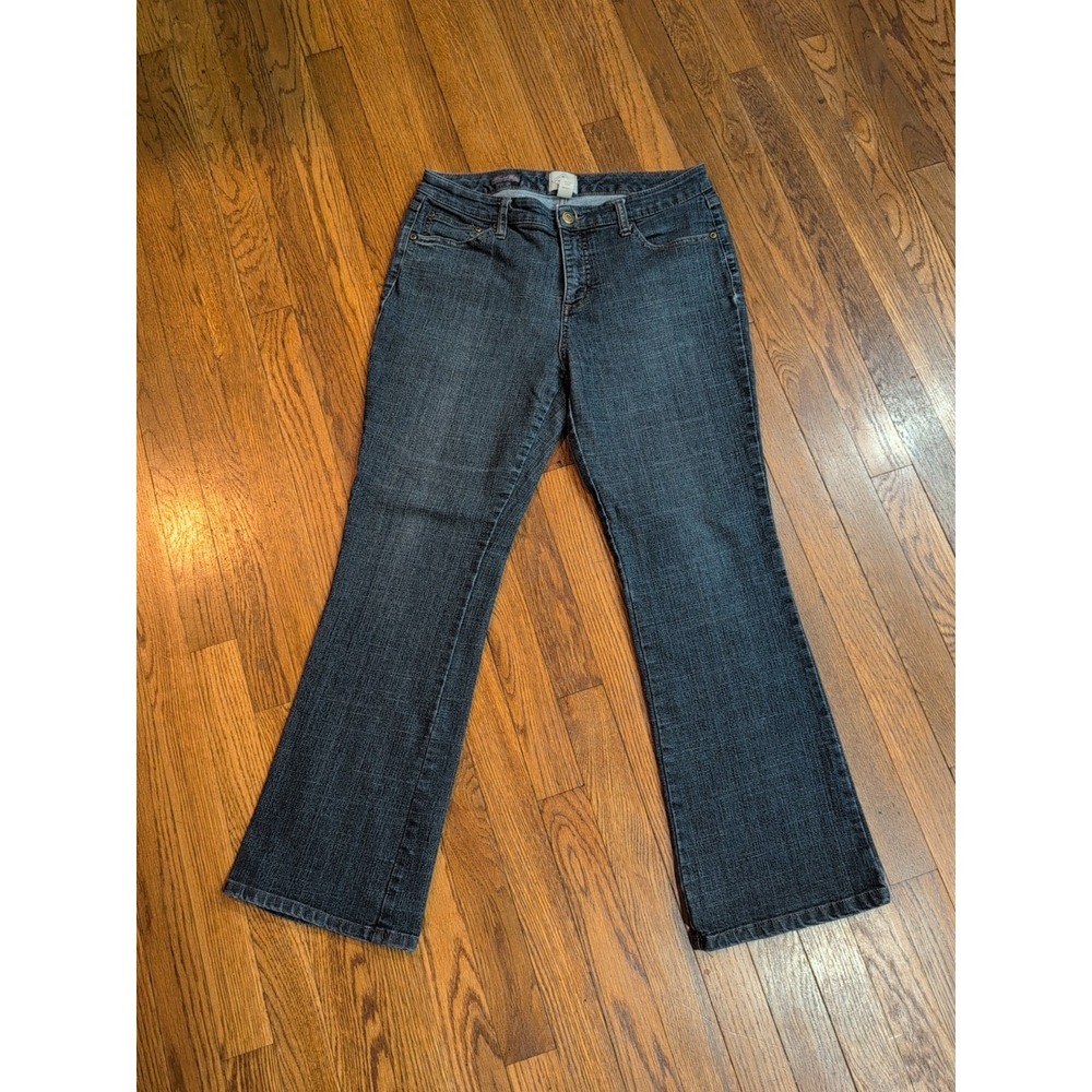 St. John's Bay Bootcut Stretch Jeans Mid-Rise Sz 10 SHORT Dark Wash
